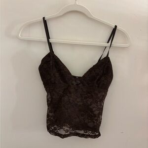 Edikted Brown Lace Cami Top